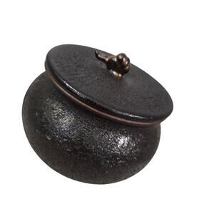 Vtg Japanese Shungyo Pot with Lid Stoneware Charcoal Jar